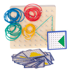 Geoboard puidust meisterdamise mäng kummidega