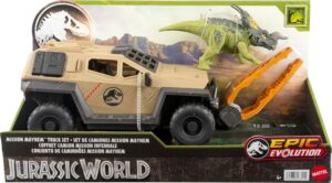 Jurassic Worldi veoauto ja Einiosauruse figuuri komplekt