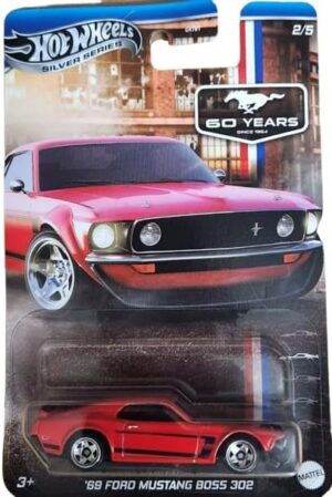 Hot Wheels '69 Ford Mustang Boss 302, Silver Series 1:64