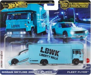 Hot Wheels Premium Car Culture Team Transport Nissan Skyline 2000GT-R & Fleet Flyer